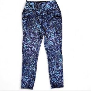 NWT RBX Active Capri Leggings with Blue and Purple Pattern High Waisted Small